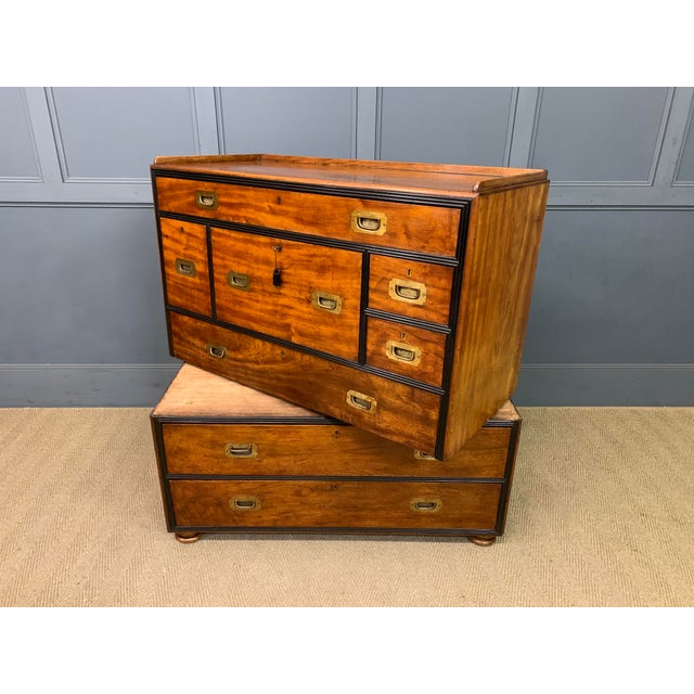 Camphor Wood Secretaire Military Chest, 1835 For Sale - Image 10 of 18