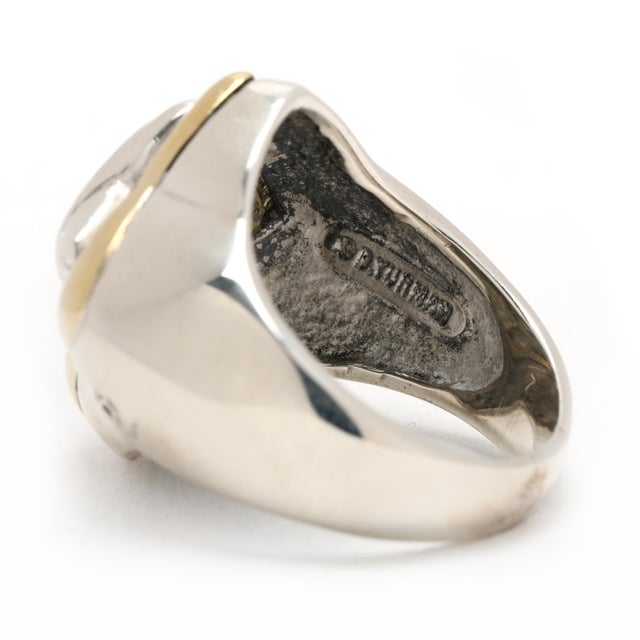 David Yurman Quatrefoil Large Ring, Sterling Silver & 18k Yellow Gold, 6.75 Rs For Sale In Greensboro - Image 6 of 6