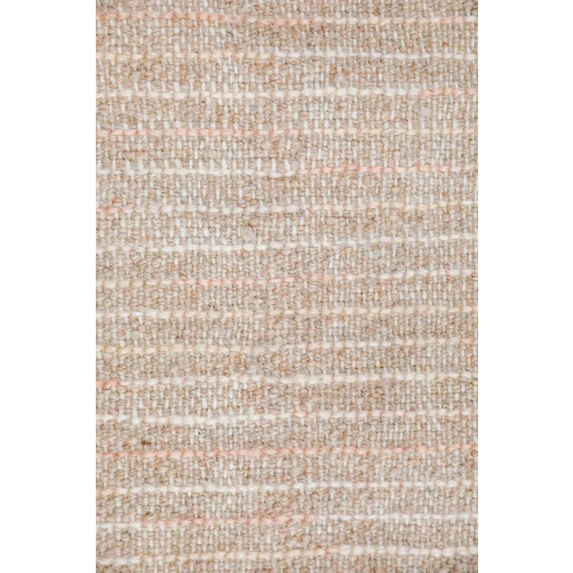 Textile Reversible Peach and Pink Ultra Shag Moroccan Wool Rug With Beige Stripe Back 4x6' For Sale - Image 7 of 8