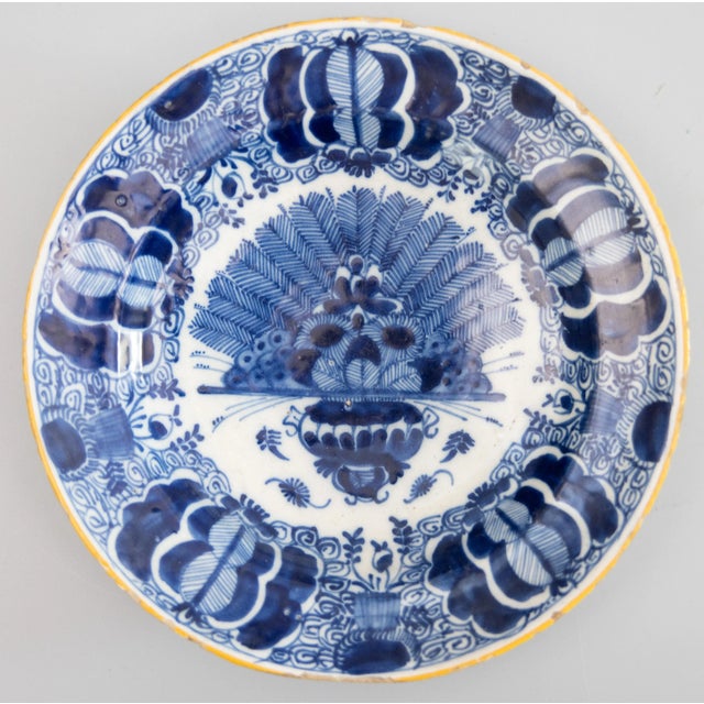 Antique 18th Century Dutch Delft Faience Peacock Plates - a Pair For Sale In Houston - Image 6 of 11