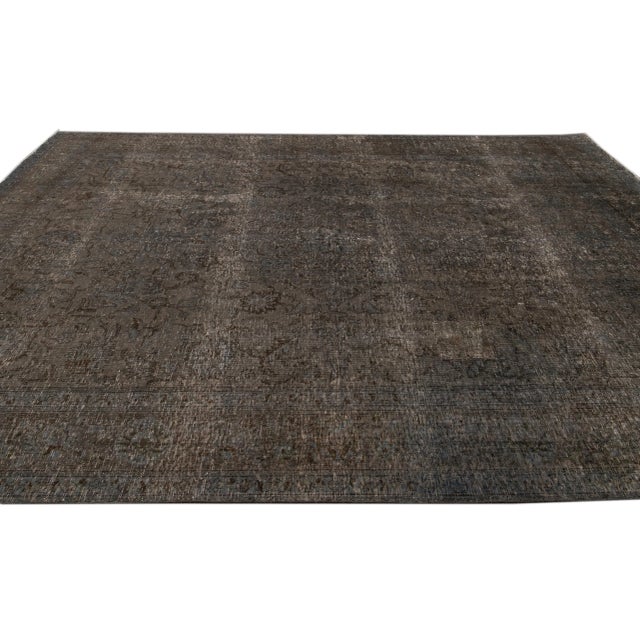 Mid-20th Century Vintage Overdyed Wool Rug For Sale - Image 11 of 13