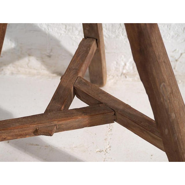 Antique Wabi Sabi Style Stool, 1900 For Sale - Image 4 of 10