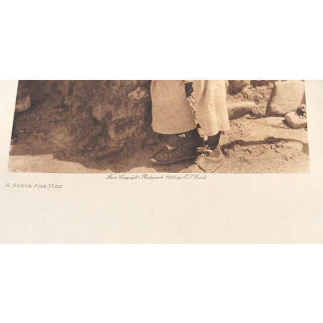 Native American Edward S. Curtis "A Santa Ana Man" Original Vintage Photogravure on Japon Vellum, 1925, Cardozo Collection For Sale - Image 3 of 5