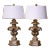 Pair of Mid-Century Italian Carved Silvered Table Lamps For Sale