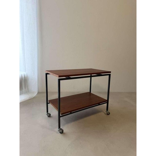 Black Stiemsma Trolley in Teak and Steel, 1960s For Sale - Image 8 of 9