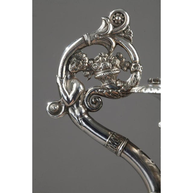 French Restoration Era Silver and Crystal Candy Dish For Sale - Image 10 of 18
