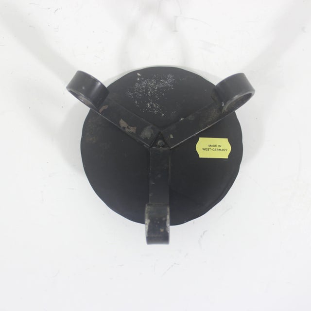 1960s Mid Century Modern West Germany Black Metal Iron Vintage Pillar Candleholder For Sale - Image 5 of 5