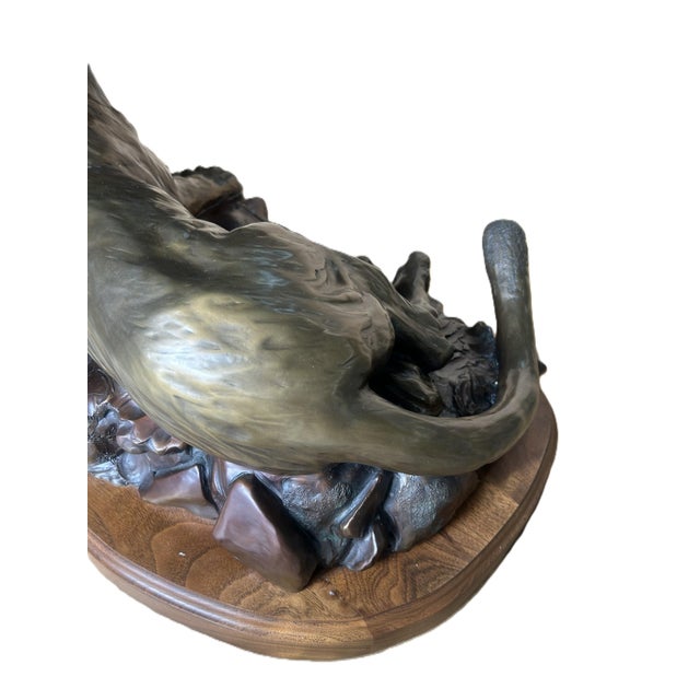 1990s "Cougar Bluff" Bronze Sculpture by Danny D. Edwards For Sale - Image 11 of 13