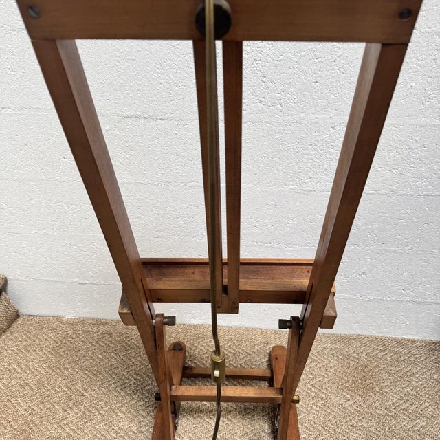 Mid-20th Century Wooden Artists Studio Easel with Integrated Lamp, 1950s For Sale - Image 13 of 18