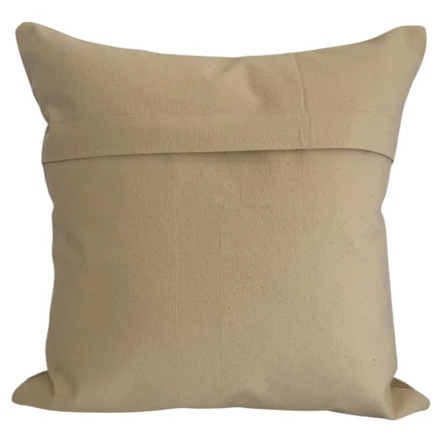 Beige Handmade Kashmiri Crewel Palm Tree Leaf Wool Pillow Cover Global Chic 18 X 18 For Sale - Image 8 of 8