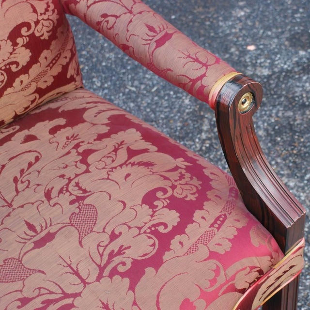 Antique Dining Chairs with Silk Damask Upholstery - Set of 2 For Sale In Houston - Image 6 of 7