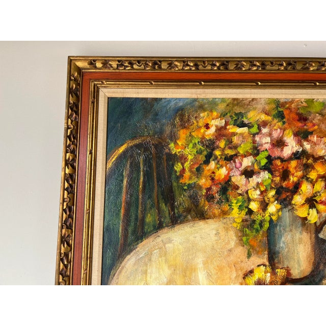 Wood Large Hilda Rindom (Cuban, 1930-2004) Oil Painting on Canvas For Sale - Image 7 of 13