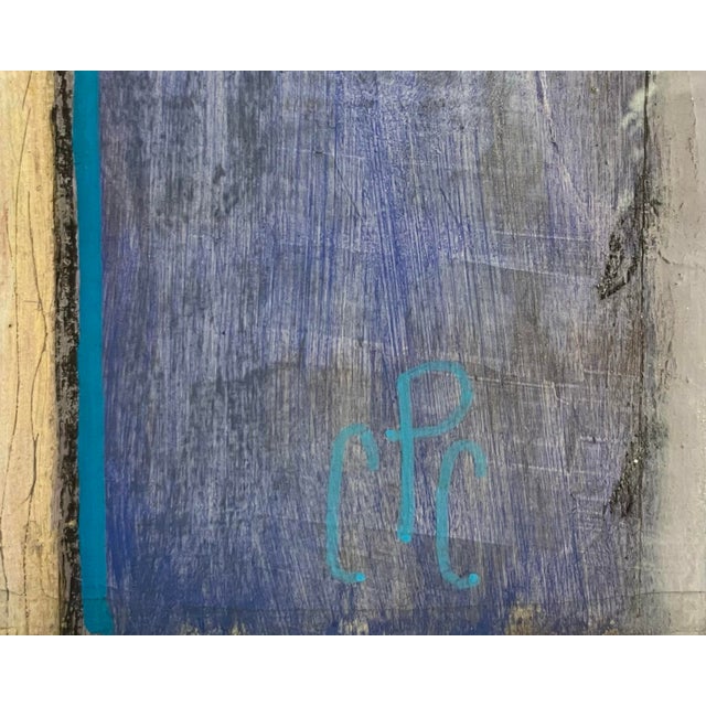 Small Geometric Abstract in Yellow, Acrylic on Board For Sale - Image 12 of 12