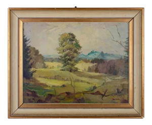 Landscape Oil on Board Painting by Giovanni Costa