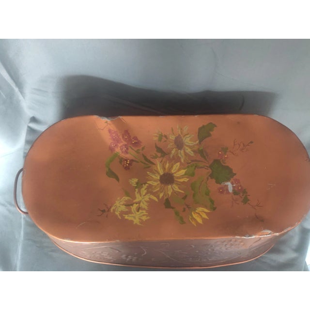 Mid 20th Century Vintage Copper Colored Planter Bucket For Sale - Image 5 of 6