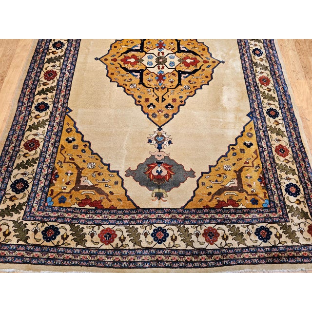 Vintage Indian Agra Carpet, Handwoven Wool Pile, Open Field Design, 8' x 11' For Sale - Image 12 of 18