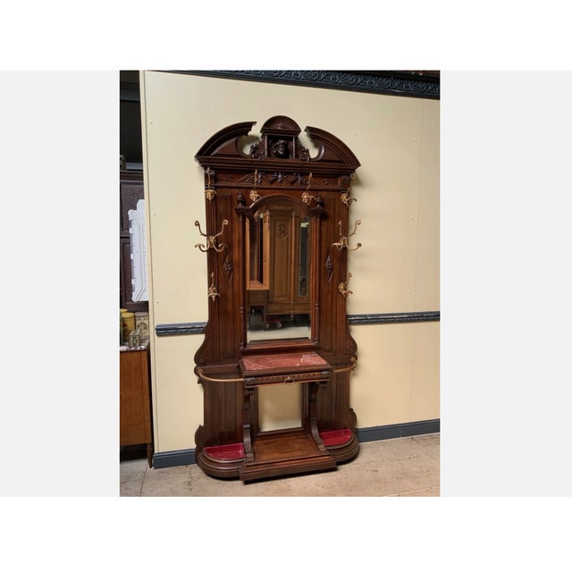 Antique Neo-Renaissance Wardrobe in Walnut, 1880 For Sale - Image 14 of 14