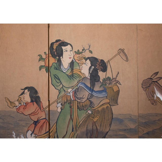 1960s C. 1960-1970s Painted Daoist Screen by Ishida For Sale - Image 5 of 18