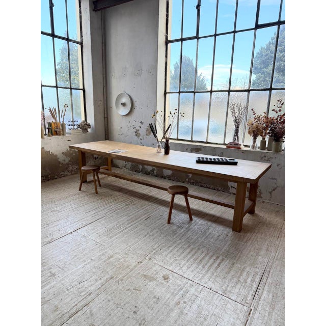 Oak Farmhouse Table, 1950s For Sale - Image 3 of 18