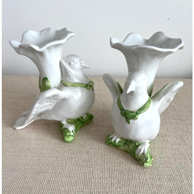 White Vintage Blanc De Chine Bird Vases - a Pair For Sale - Image 8 of 12