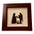 1980s Cecil Cox Hand-Cut Scissor Silhouette on Early 1900s Sc Ledger in Faux-Grained Frame For Sale