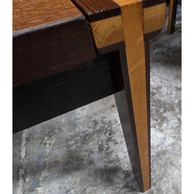 Exceptional Pair of Mid-Century Modern Zebrawood Side Tables With Contrasting Solid-Wood Joinery, Circa 1960s For Sale - Image 11 of 16