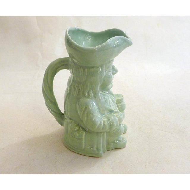 Small English Toby Jug in Pale Green Earthenware by Thomas Cone, 1890s For Sale - Image 3 of 14