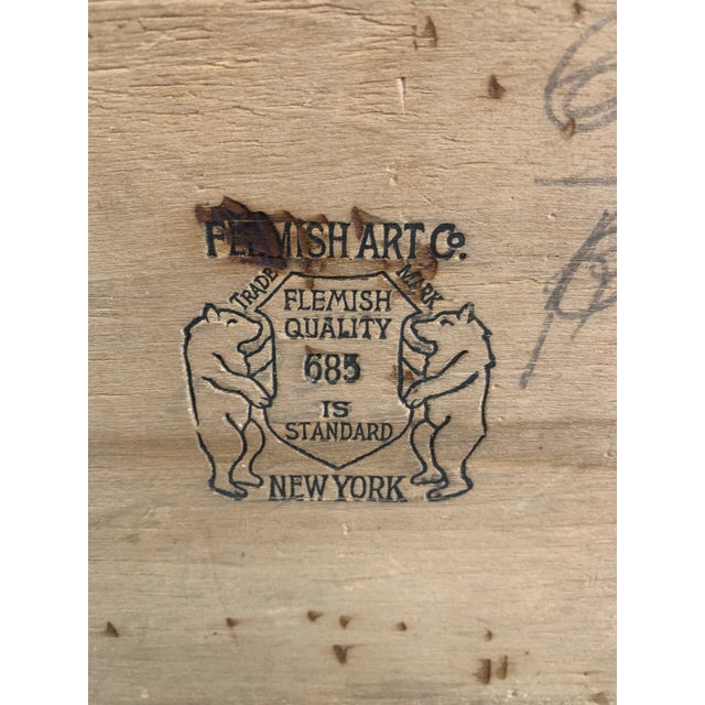 Early 20th Century Vintage Flemish Art Co. Pyrography Wooden Box For Sale - Image 5 of 6