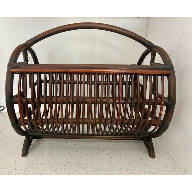 Vintage Bentwood Brighton Pavilion Chinese Chippendale Bamboo Storage Catch-All For Sale - Image 4 of 9
