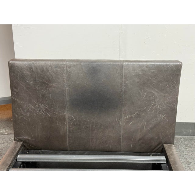 Twin Size Room & Board Wyatt Leather Bed Frame For Sale In San Francisco - Image 6 of 12