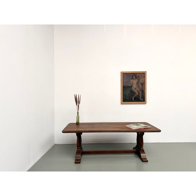 Oak Farmhouse Table, 1950s For Sale - Image 11 of 18
