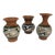 Late 20th Century Panama Tera Cotta Hand Painted Vases - Set of 3 For Sale