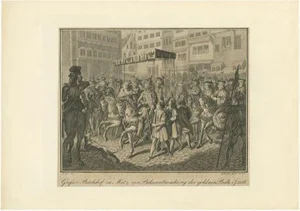 Antique Print of the Issue of the Golden Bull by Böttger, 1820
