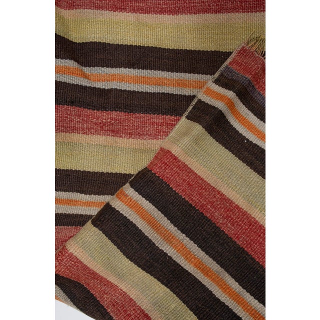 Vintage Colorful Striped Turkish Kilim Runner 2'6" X 8' For Sale - Image 9 of 10