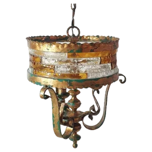 Large Brutalist Pendant attributed to Longobard, Italy, 1970s