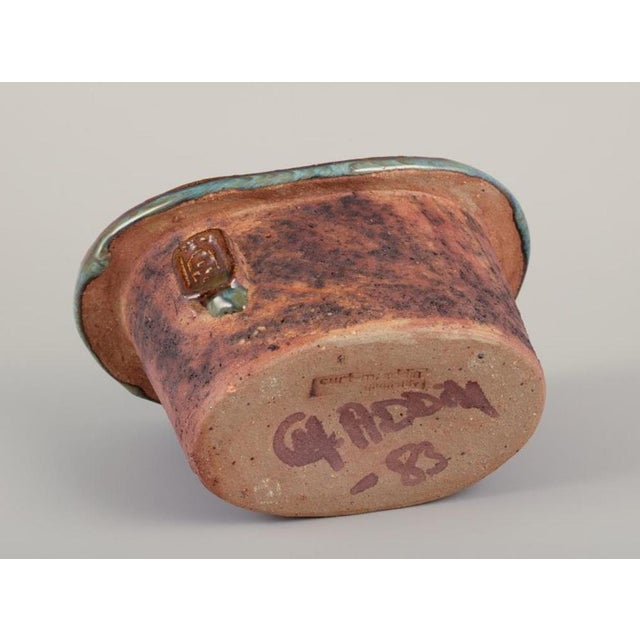 Ceramic Modernist Swedish Ceramic Vase by Curt Magnus Addin, 1970s For Sale - Image 7 of 8