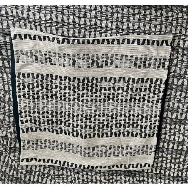 West Elm Black & Ivory Organic Cotton Duvet Cover & Two Euro Shams, Set of 3 For Sale In Oklahoma City - Image 6 of 10