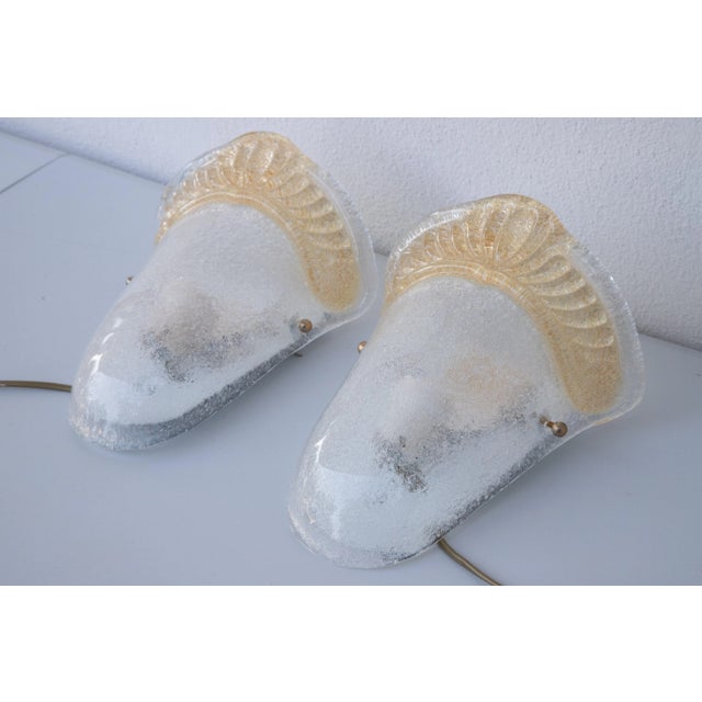 Set of 2 Murano Gold and Trasparent Wall Light, 1970 For Sale - Image 6 of 10