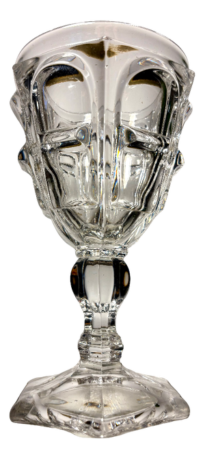 Glass Goblet with Baluster Leg and Leaf Motif from Baccarat, Early 19th Century