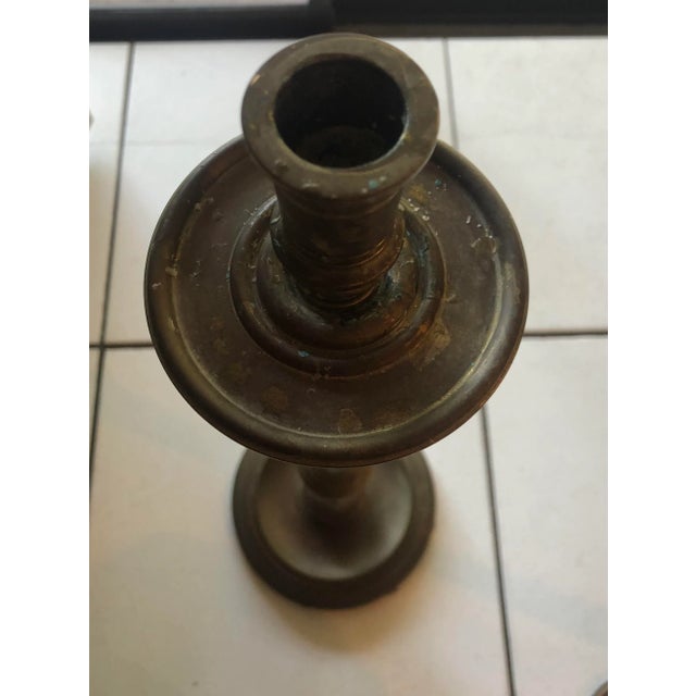 Vintage Maitland Smith Brass Candle eSticks - a Pair For Sale In West Palm - Image 6 of 13