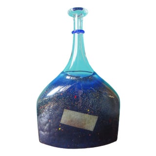 High Bottle-Shaped Vase in Blown Glass by Bertil Valien for Kosta Boda, Sweden, 1980s For Sale