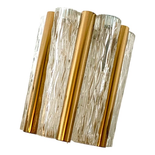 Vintage Crystal Glass Wall Lamp from Kaiser Leuchten, 1960s For Sale