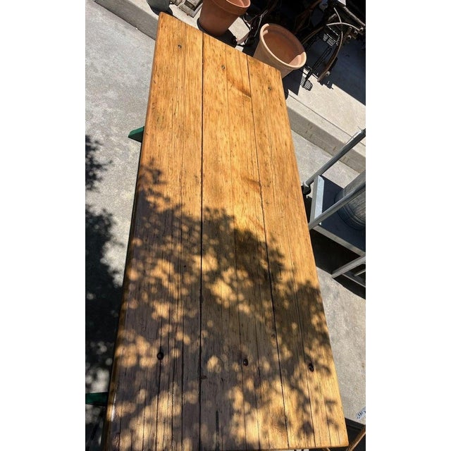 Green Early Plank Top Picnic Table For Sale - Image 8 of 8