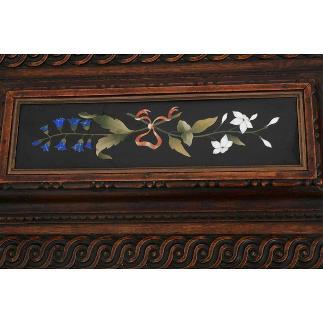 Large Antique Walnut Chest With Pietra Dura Plaques For Sale - Image 4 of 9