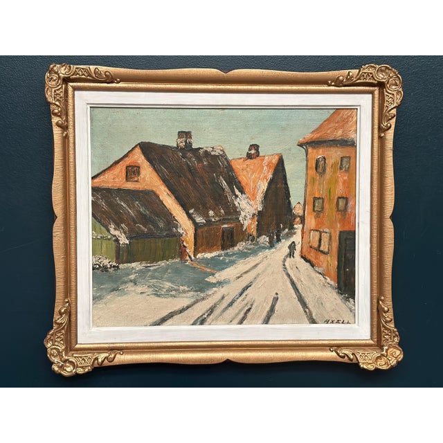 Harriet H. Axéll, Townscape, 1950s, Oil Painting on Panel, Framed For Sale - Image 15 of 17