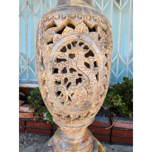 Beautiful Vintage Marble Vases. They're very heavy and one has been repaired. Perfect for any space in your home.