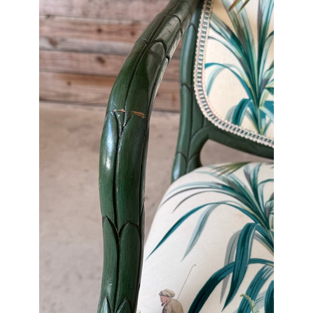 Vintage Sculptural Faux Bois Armchairs in the Manner of Serge Roche, Pierre Frey Upholstery For Sale - Image 9 of 12