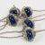 1980s Alexis Lahellec Paris Extra Long Silvered Metal Necklace With Blue Ceramic Beads For Sale - Image 5 of 12