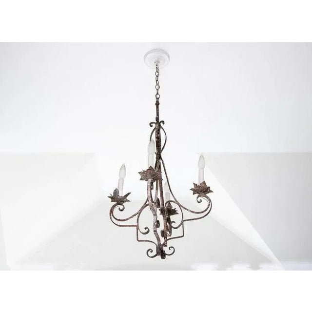 Antique Egyptian Wrought Iron Electrified Chandelier For Sale - Image 11 of 11