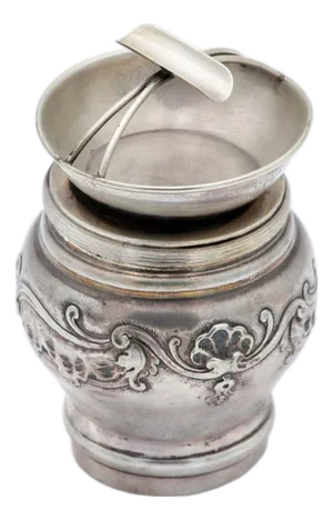 Silver Ashtray with Cigarette Holder